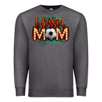 Charcoal Heather blessed soccer mom lightbulb letters Premium Sweatshirt - OliviaCreatesArt