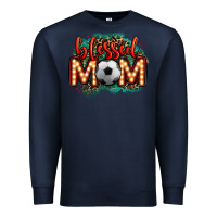 Navy blessed soccer mom lightbulb letters Premium Sweatshirt - OliviaCreatesArt