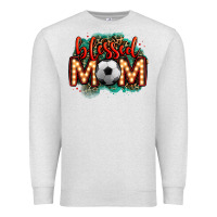 Oatmeal Heather blessed soccer mom lightbulb letters Premium Sweatshirt - OliviaCreatesArt