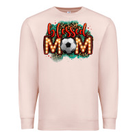 Pale Pink blessed soccer mom lightbulb letters Premium Sweatshirt - OliviaCreatesArt