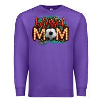 Purple blessed soccer mom lightbulb letters Premium Sweatshirt - OliviaCreatesArt
