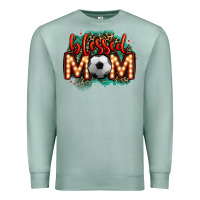 Seafoam blessed soccer mom lightbulb letters Premium Sweatshirt - OliviaCreatesArt