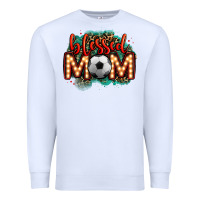 White blessed soccer mom lightbulb letters Premium Sweatshirt - OliviaCreatesArt