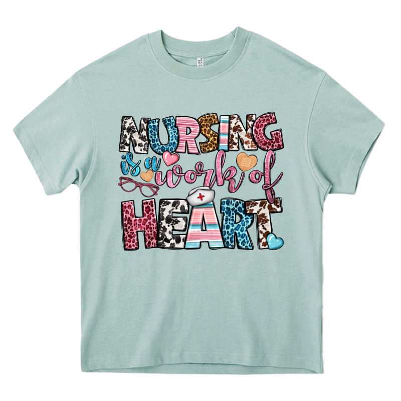 Nursing Is A Work Of Heart Heavy Core Tee by BundleAndBundleShop | Teevron