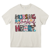 Cream nursing is a work of heart Heavy Core Tee - BundleAndBundleShop