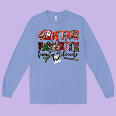 Santa's Favorite Family Advocate Long Sleeve Tee Designed By Lillyallendesigns