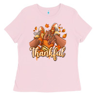 Bubblegum Pink Thankful black girl sneakers Ladies Tee - RanaPortraitStore