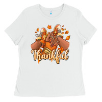 White Thankful black girl sneakers Ladies Tee - RanaPortraitStore