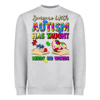 Heather Grey someone with autism has taught me love needs no wo Heavyweight Sweatshirt - Artiststas