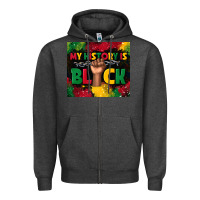 Charcoal Heather my history is black Zipper Hoodie - TumblerDesignByShophia