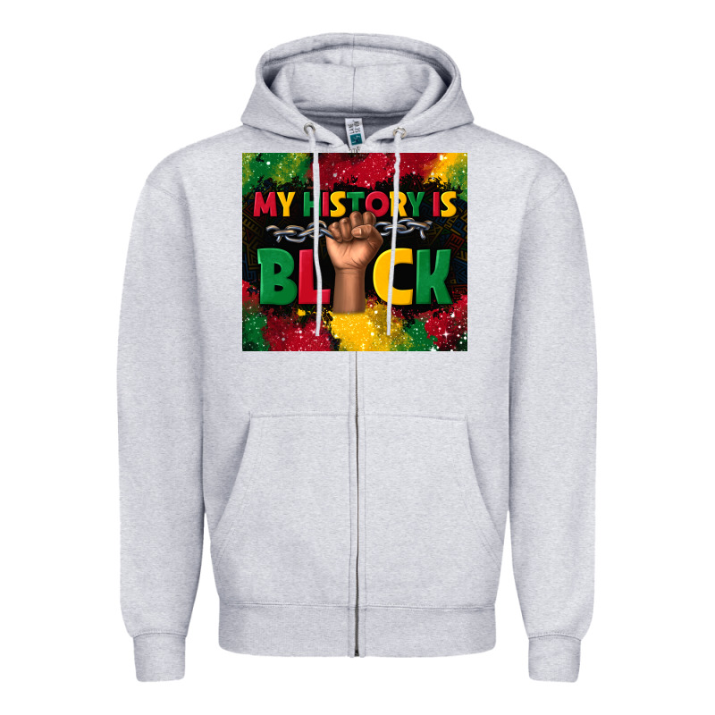 My History Is Black Zipper Hoodie by TumblerDesignByShophia | Teevron