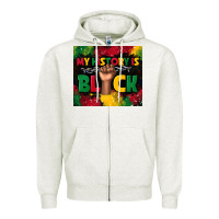 Oatmeal Heather my history is black Zipper Hoodie - TumblerDesignByShophia