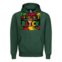 Sports Green my history is black Zipper Hoodie - TumblerDesignByShophia