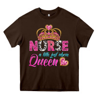 Chocolate Brown nurse a title just above queen Heavy Core Tee - BundleAndBundleShop