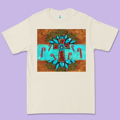 Christmas Cross Gemstone Premium Tee Designed By Adodesignshop