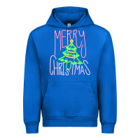 Cobalt Merry Neon Christmas Urban Hoodie - CowhideDigitalArt
