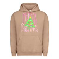 Pigment Burro Merry Neon Christmas Urban Hoodie - CowhideDigitalArt