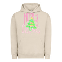Pigment French Oak Merry Neon Christmas Urban Hoodie - CowhideDigitalArt