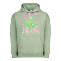 Pigment Oil Green Merry Neon Christmas Urban Hoodie - CowhideDigitalArt