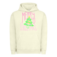 Pigment Pistachio Merry Neon Christmas Urban Hoodie - CowhideDigitalArt