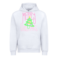 White Merry Neon Christmas Urban Hoodie - CowhideDigitalArt
