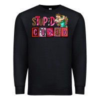 Black stupid cupid with cupid olivia Premium Sweatshirt - OliviaCreatesArt
