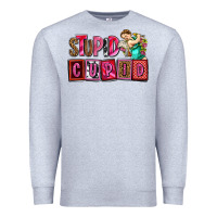Heather Grey stupid cupid with cupid olivia Premium Sweatshirt - OliviaCreatesArt