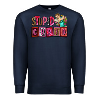 Navy stupid cupid with cupid olivia Premium Sweatshirt - OliviaCreatesArt
