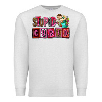 Oatmeal Heather stupid cupid with cupid olivia Premium Sweatshirt - OliviaCreatesArt