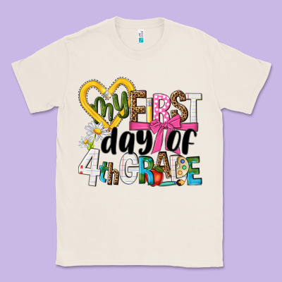 My First Day Of 4th Grade Classic Tee Designed By Nancycooperartshop
