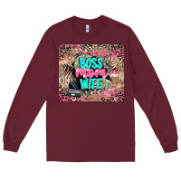 Burgundy boss mom wife Long Sleeve Tee - LillyAllenDesigns