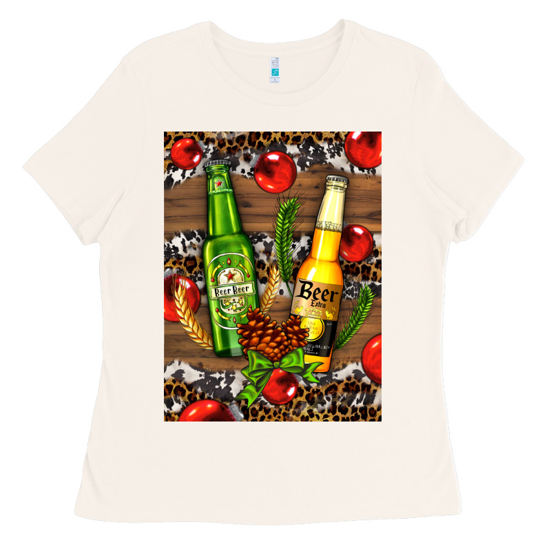 Beer Bottles With Wheat And Barley Ladies Tee by AdoDesignShop | Teevron