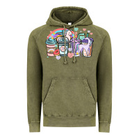 Vintage Olive unicorn coffee cups Vintage Hoodie - NancyCooperArtShop