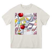 Cream music class seamless pattern Heavy Core Tee - BundleAndBundleShop