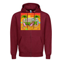 Burgundy summer caravan Zipper Hoodie - TumblerDesignByShophia