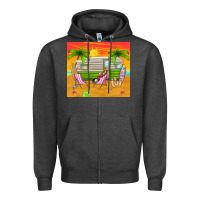 Charcoal Heather summer caravan Zipper Hoodie - TumblerDesignByShophia