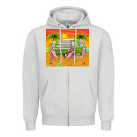 Dove Grey summer caravan Zipper Hoodie - TumblerDesignByShophia