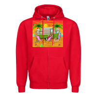 Red summer caravan Zipper Hoodie - TumblerDesignByShophia
