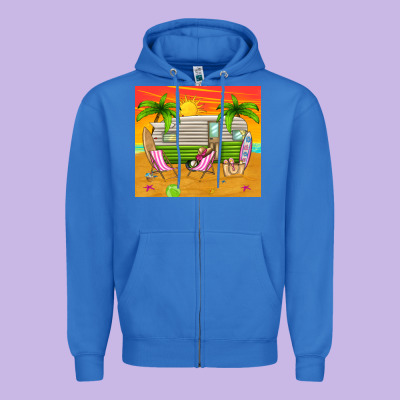Summer Caravan Zipper Hoodie Designed By Tumblerdesignbyshophia