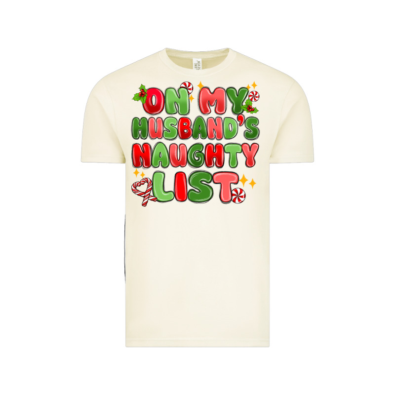 On My Husband's Naughty List Vintage Tee by MaliasSmallBusiness | Teevron