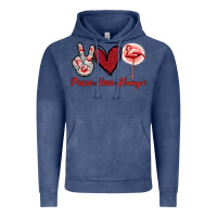 Vintage Denim Peace Love Flamingo Vintage Hoodie - Jasminsmagicworld
