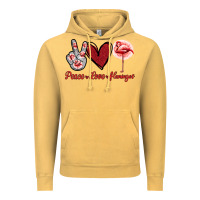 Peace Love Flamingo Vintage Hoodie | Teevron