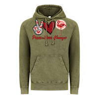 Vintage Olive Peace Love Flamingo Vintage Hoodie - Jasminsmagicworld
