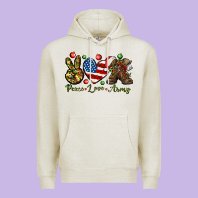 Peace Love Army Christmas 4th Of July Premium Hoodie Designed By Howdyjamesfarm