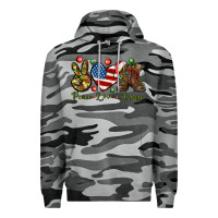Slate Camo Peace Love Army Christmas 4th of july Premium Hoodie - HowdyJamesFarm