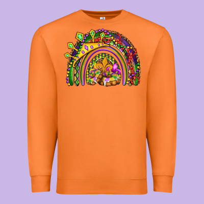 Mardi Gras Rainbow Premium Sweatshirt Designed By Oliviacreatesart