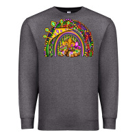 Charcoal Heather mardi gras rainbow Premium Sweatshirt - OliviaCreatesArt