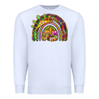 White mardi gras rainbow Premium Sweatshirt - OliviaCreatesArt