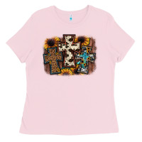 Bubblegum Pink cross background Ladies Tee - JahusDesignShop
