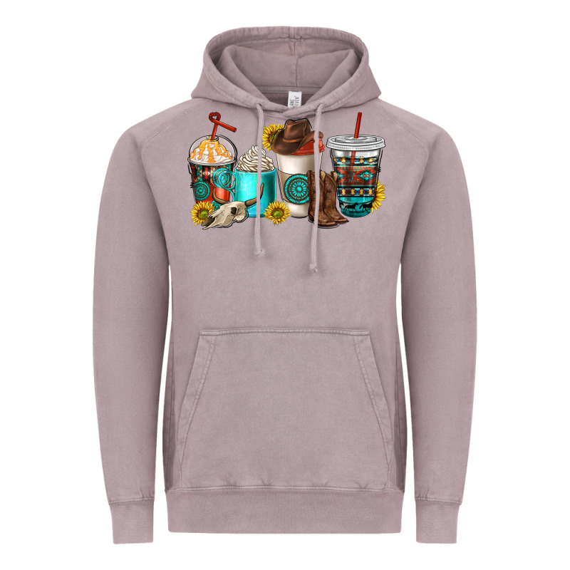 Western Coffee Cups Vintage Hoodie by NancyCooperArtShop | Teevron